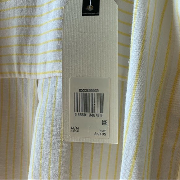 Levi's white striped  Shirt blouse size M - Picture 9 of 9